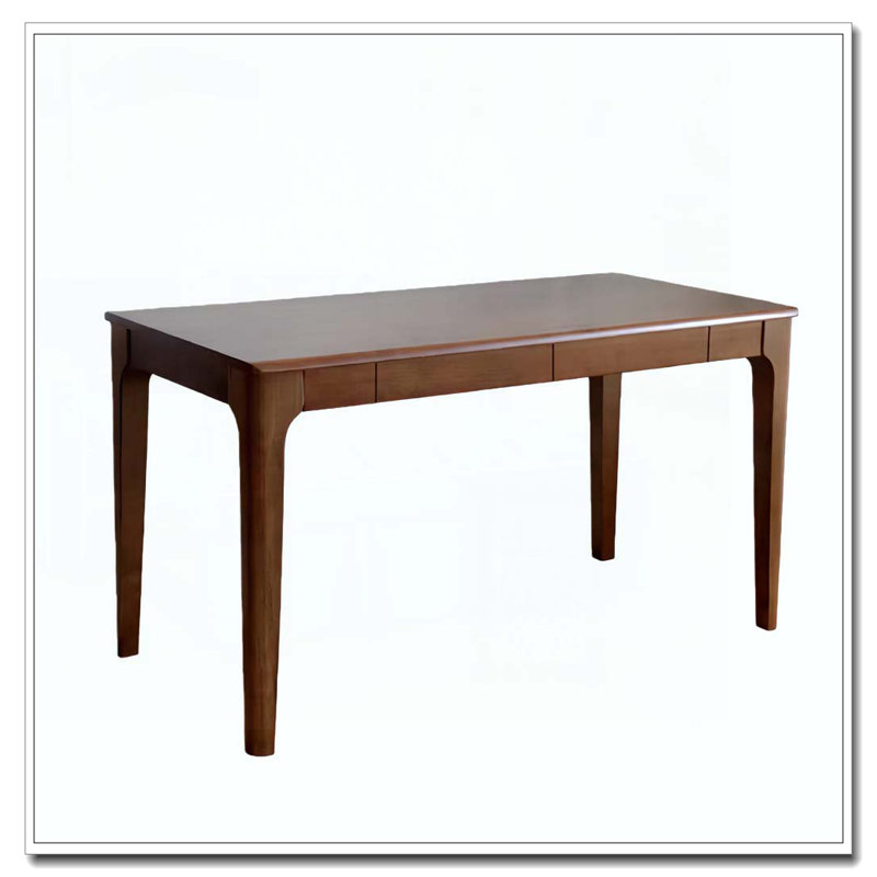 Bureau en bois massif avec tiroirs, Noyer