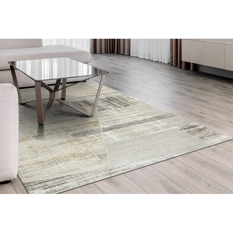 ANNALISE 7606-899 BEIGE / GRIS / MULTI, Rectangle 9 pi 2 po x 12 pi 5 po