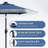 Oshiro 90'' Lighted Market Umbrella with Crank Lift-110559269