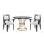 Table de salle à manger ronde en chêne foncé de 42 pouces avec un maximum d'espace pour les jambes, une table en placage d'apparence en bois massif et 2 chaises rembourrées en noyer de 3 po de grain