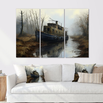 Amalea - Ensemble de salon d'art mural bateau