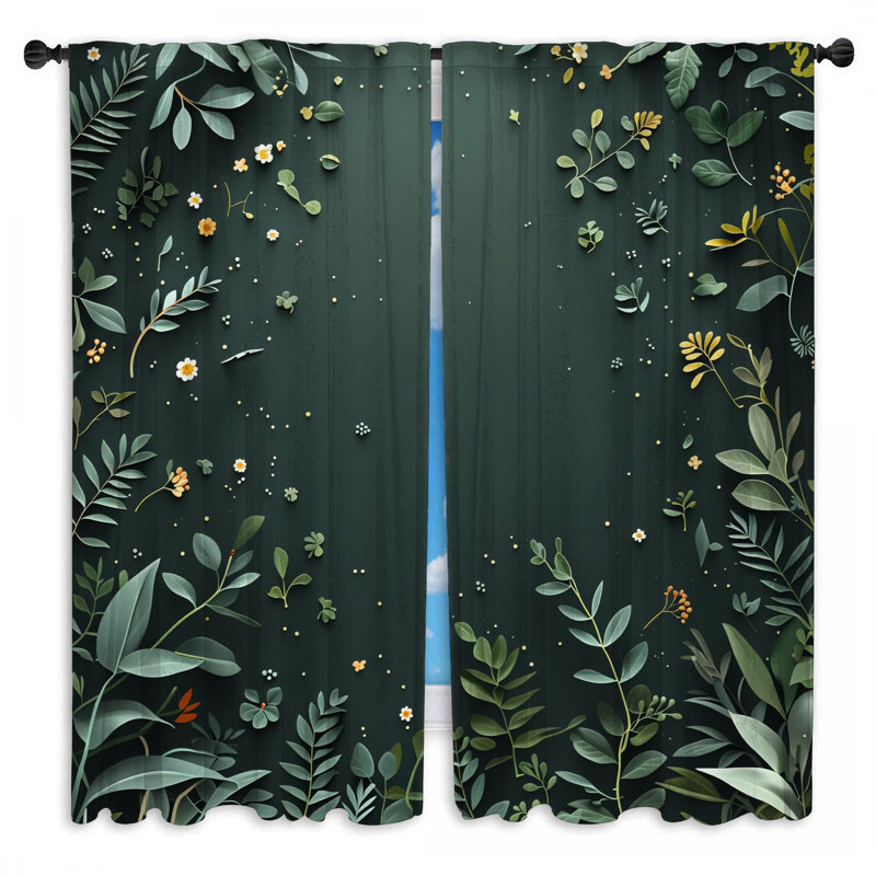2 panneaux de voilage à motif floral, 20 po x 60 po - 2 panneaux, Obscurcissement de chambre