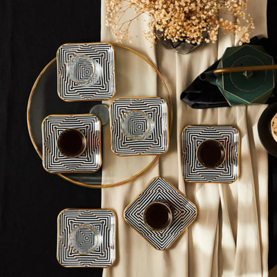 Karaca Black Noir Glass Turkish Tea, Multi