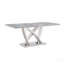 Marble Dining Table For 6 People, 70'' Rectangle Faux Marble Dining Table With Mirrored Finish Stainless Steel Base, Modern Large Size Marble Kitchen Table (Silver,Grey)(Only Table)-125909368