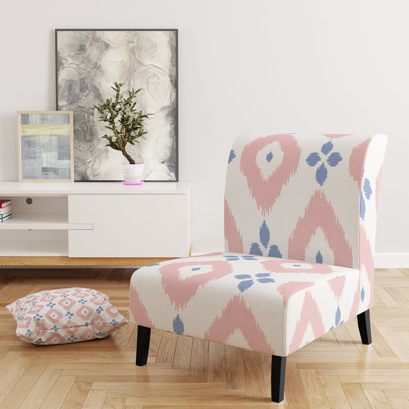 Fauteuil de chambre à motif géométrique en velours bleu à motif géométrique