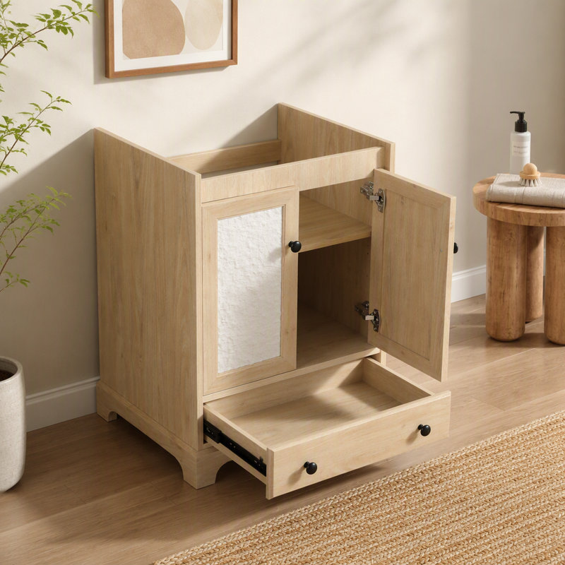 Bathroom Vanity Sink Base Wooden Material Ready-to-Assemble Bathroom Cabinet 24" Width without sink