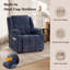 Fauteuil inclinable électrique avec deux porte-gobelets, poche de rangement latérale, revêtement en chenille douce, fauteuil de cinéma électrique réglable pour salon et chambre, bleu-1991234208