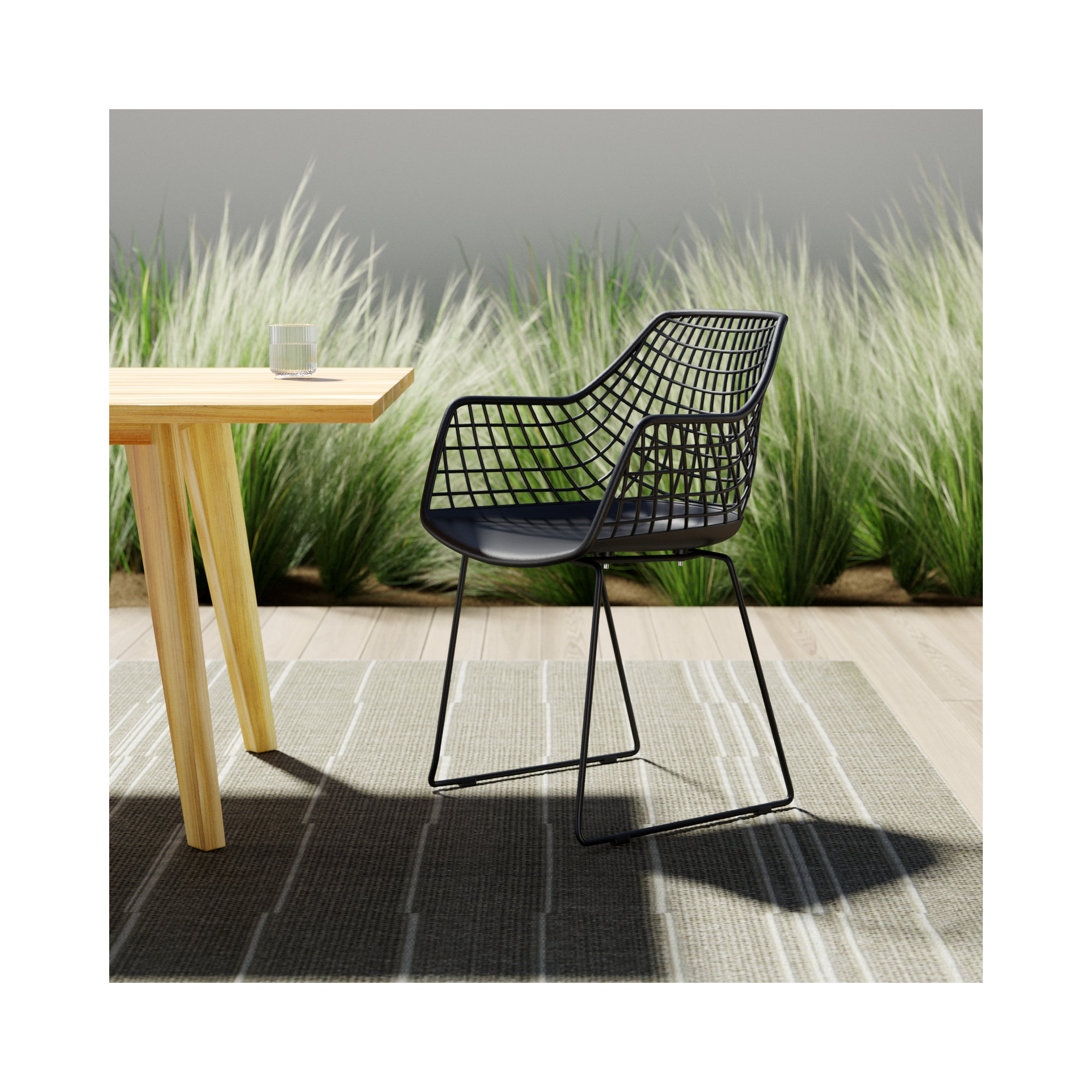 Norton Patio Dining Armchair, Black