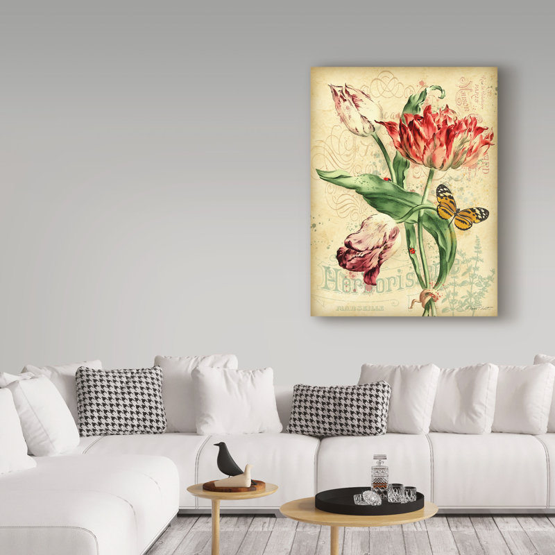 «French Florals 2» par Deagen, impression sur toile tendue, H 32 po x l 24 po x P 2 po