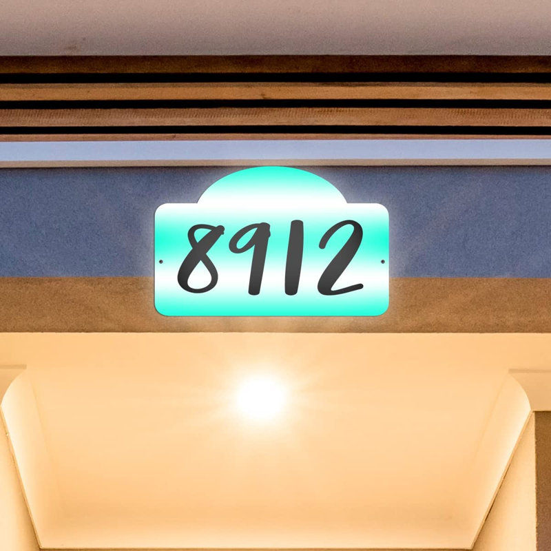Plaque d'adresse sur 1 ligne, Oui, Turquoise