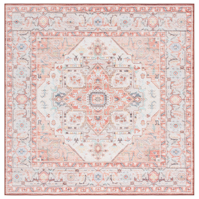 Sayne Performance Machine Washable Oriental Rug, Square 6'