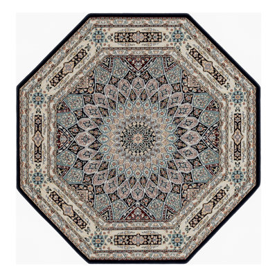 Jackson Oriental Ivory/Navy Blue Area Rug