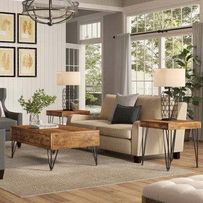 Hannalee 3 - Piece Solid Wood Living Room Table Set