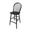 Ensemble de 2 tabourets de bar, bois d'hévéa, noir