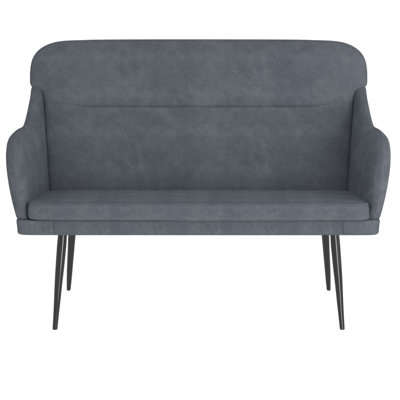 Loveseat Upholstered Couch Bench with Armrests for Dining Room Velvet by George Oliver