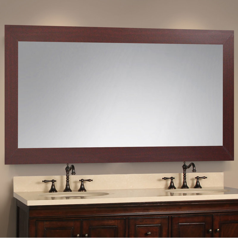 Kristo Rectangle Wall Mirror, 55.5" H x 35" W, Dark Mahogany