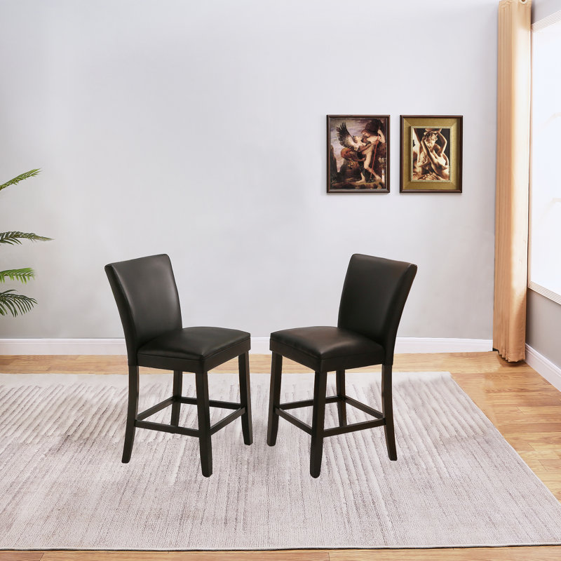 Solid Wood Counter Stool, Black