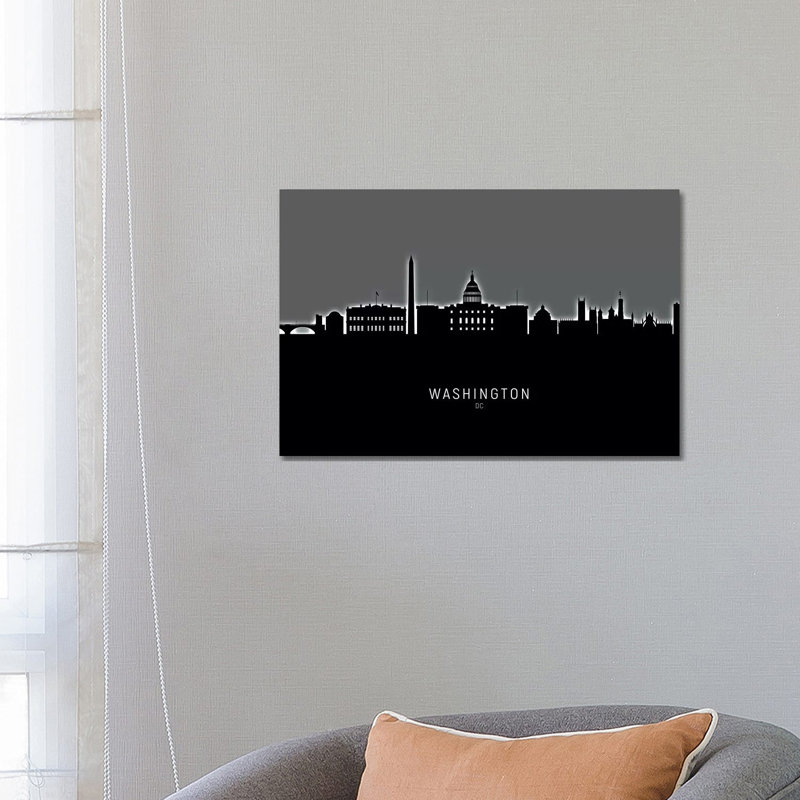 Washington DC Skyline by Michael Tompsett - 1 Piece Wrapped Canvas Wall Art, 66.04 cm H x 45.72 cm W x 1.91 cm D