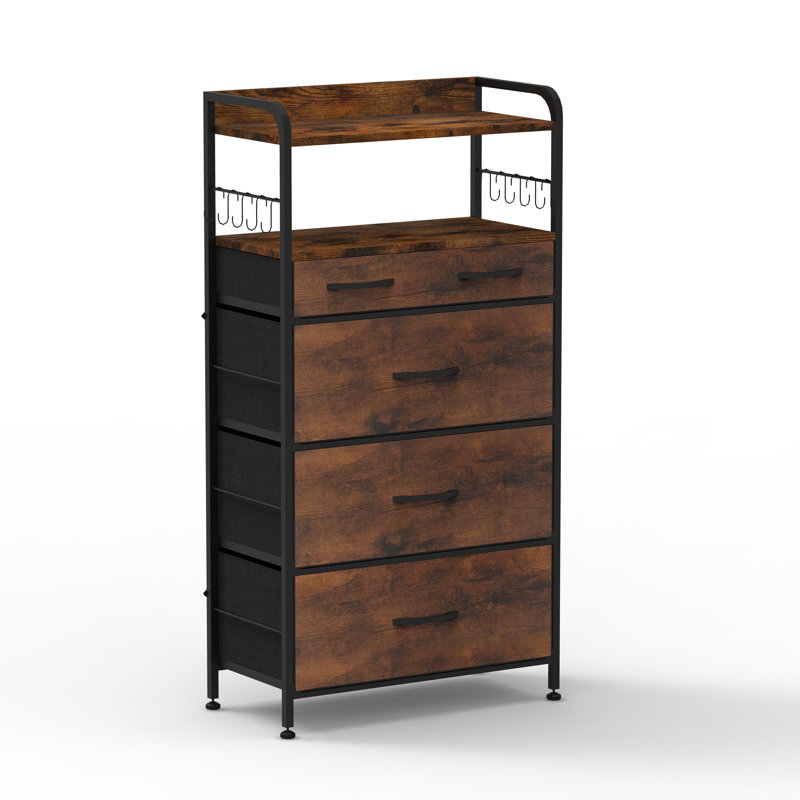 Nerrissa 5 Drawer 23.6" W Dresser, Noyer