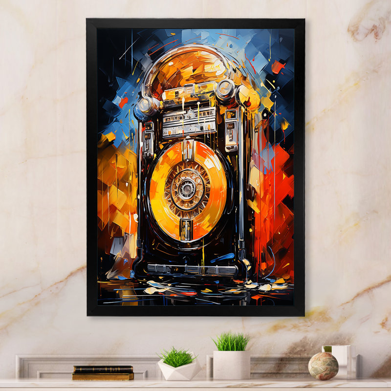 Jukebox Machine Neon Grooves 4 - Jukeboxes, art mural, Cadre photo noir simple, H 32 po x l 24 po x P 1 po