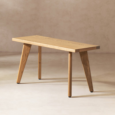Hawley 35.5" Solid Red Oak Wood Bench