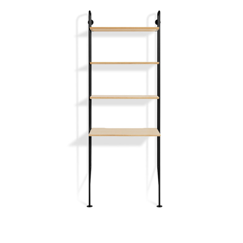 Hitch Etagere Bookcase, Black Body/Natural Cubbie