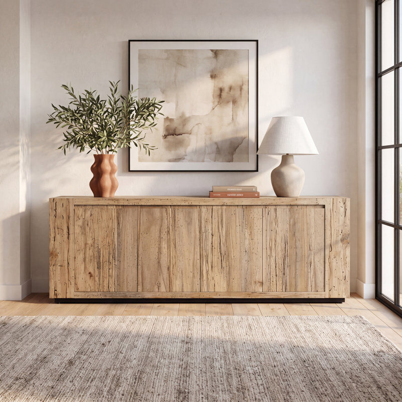 Lockney 94.5'' Sideboard, Rustic Wormwood Oak