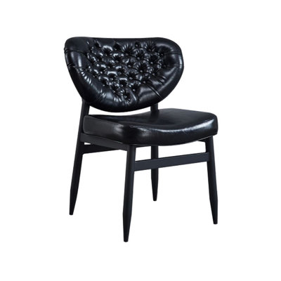 Tufted Side Chair in Black