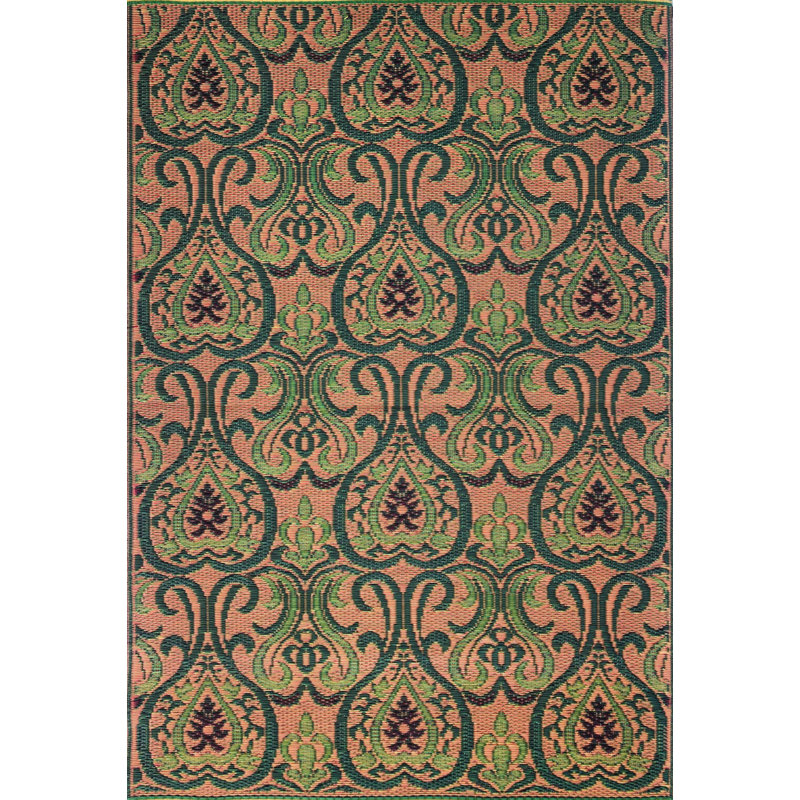 Damask Indoor / Outdoor Rug, Rectangle 6' x 9'