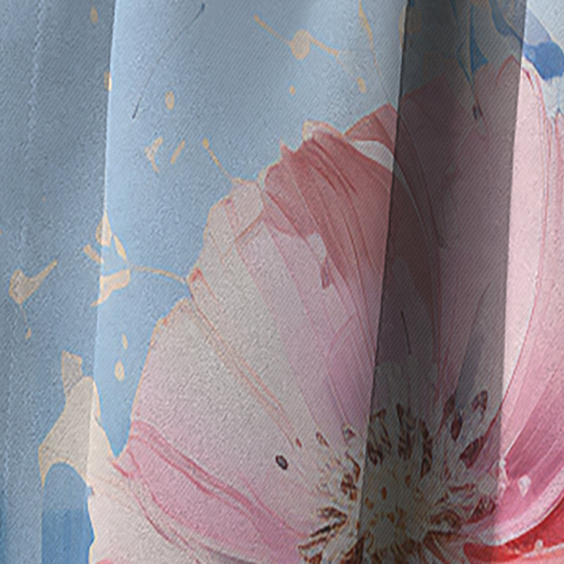Ensemble de rideaux occultant 1 panneaux multicolores à motif de bouquets assortis II, L 52 po x L 63 po