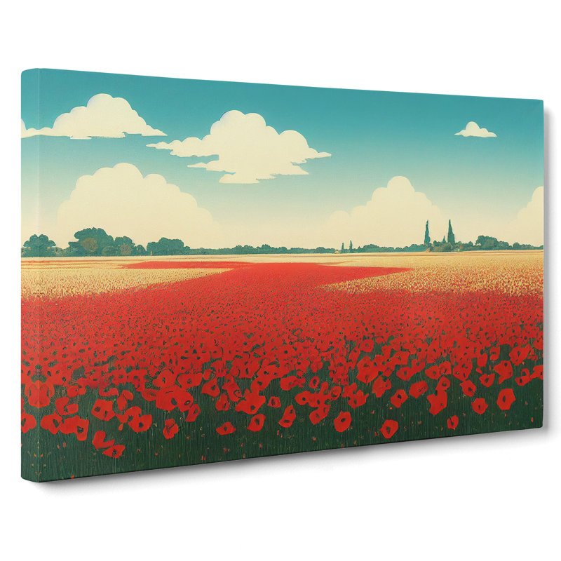 Sacred Poppy Field - Wrapped Canvas, 35cm H x 50cm W x 3cm D
