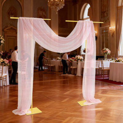 4 PCS T-shaped Modern Simple Adjustable Height Wedding Backdrop Stands