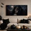 Tableau sur toile représentant la Faucheuse gothique enlaçant une femme au clair de lune pour l'Halloween-628259993