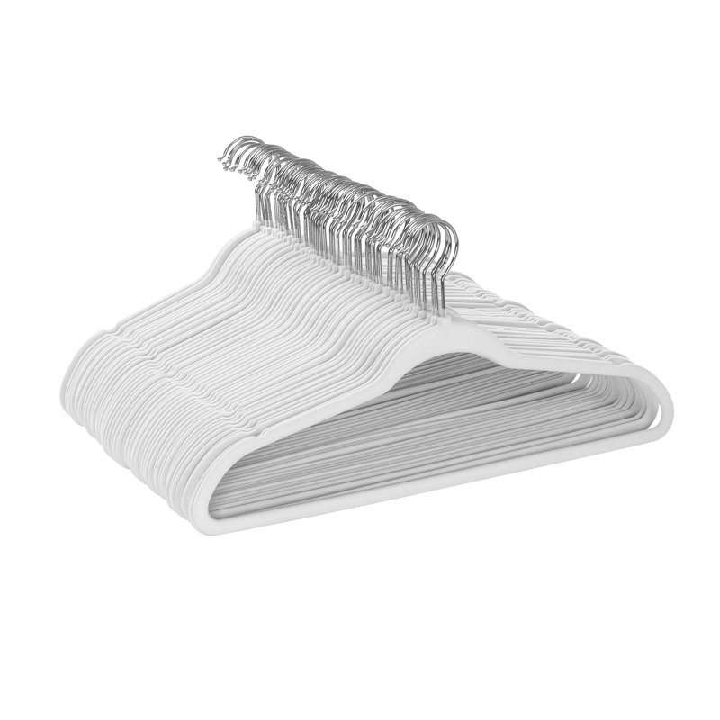 Cintre en plastique antidérapant, Blanc