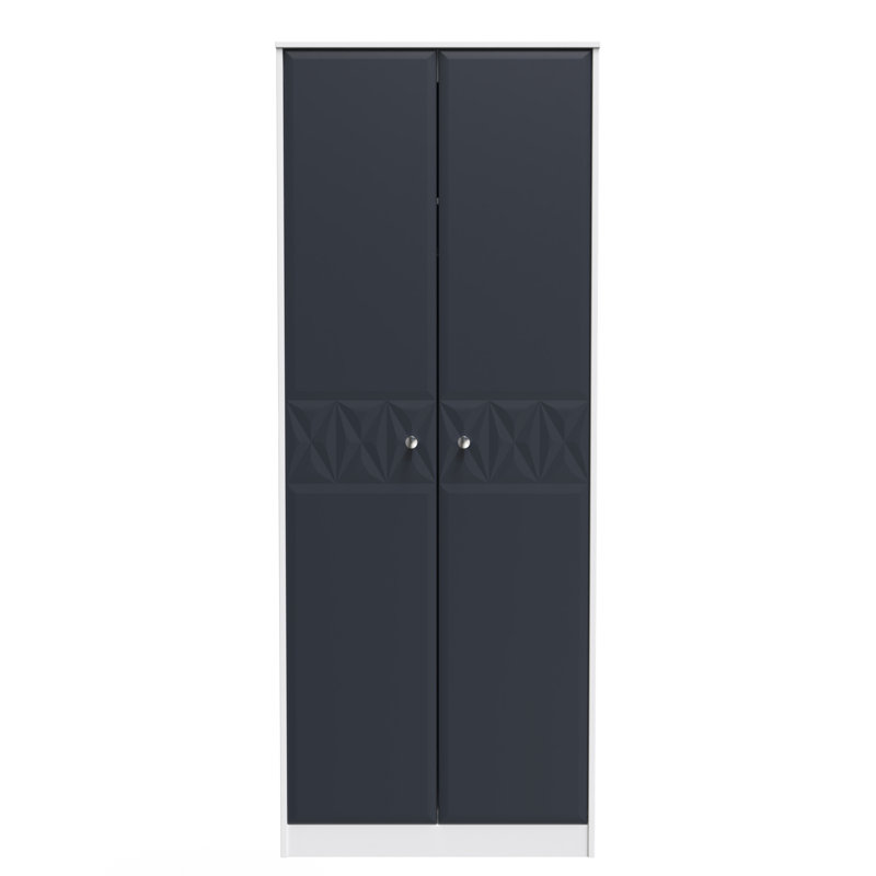 Carnlea Manufactured Wood Wardrobe, Indigo Matt/White