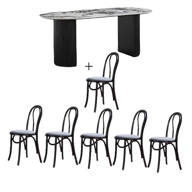 Ensemble de salle à manger ovale l 31,5 po, H 29,53 po x L 63 po x l 31,5 po