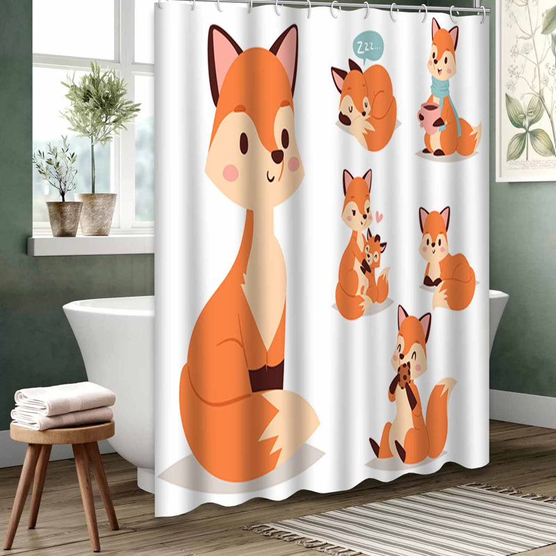 Rideau de douche orange imperméable, rideaux de douche pour la salle de bain avec 12 crochets, 72" L x 72" W