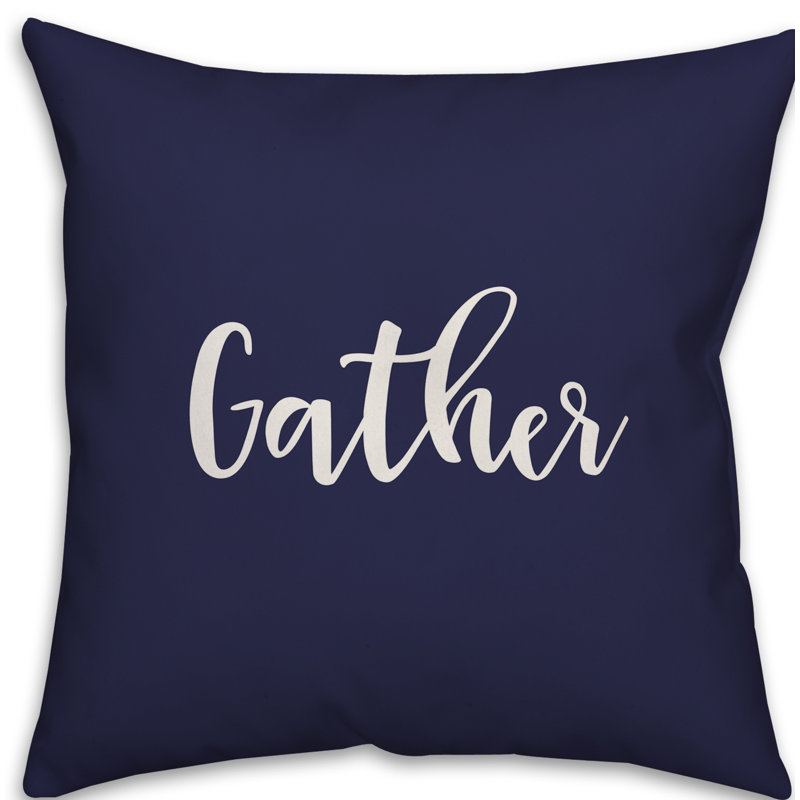 Reversible Throw Pillow, Navy, Pillow Cover