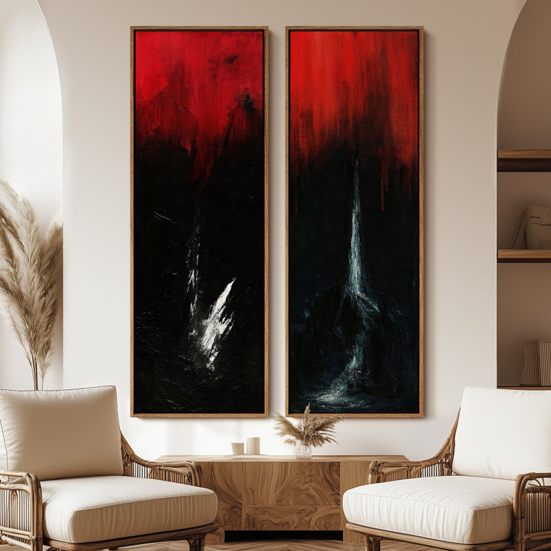 «Vintage Landscape Wall Art», ensemble de 2 toiles encadrées 20 x 60 pouces, Naturel
