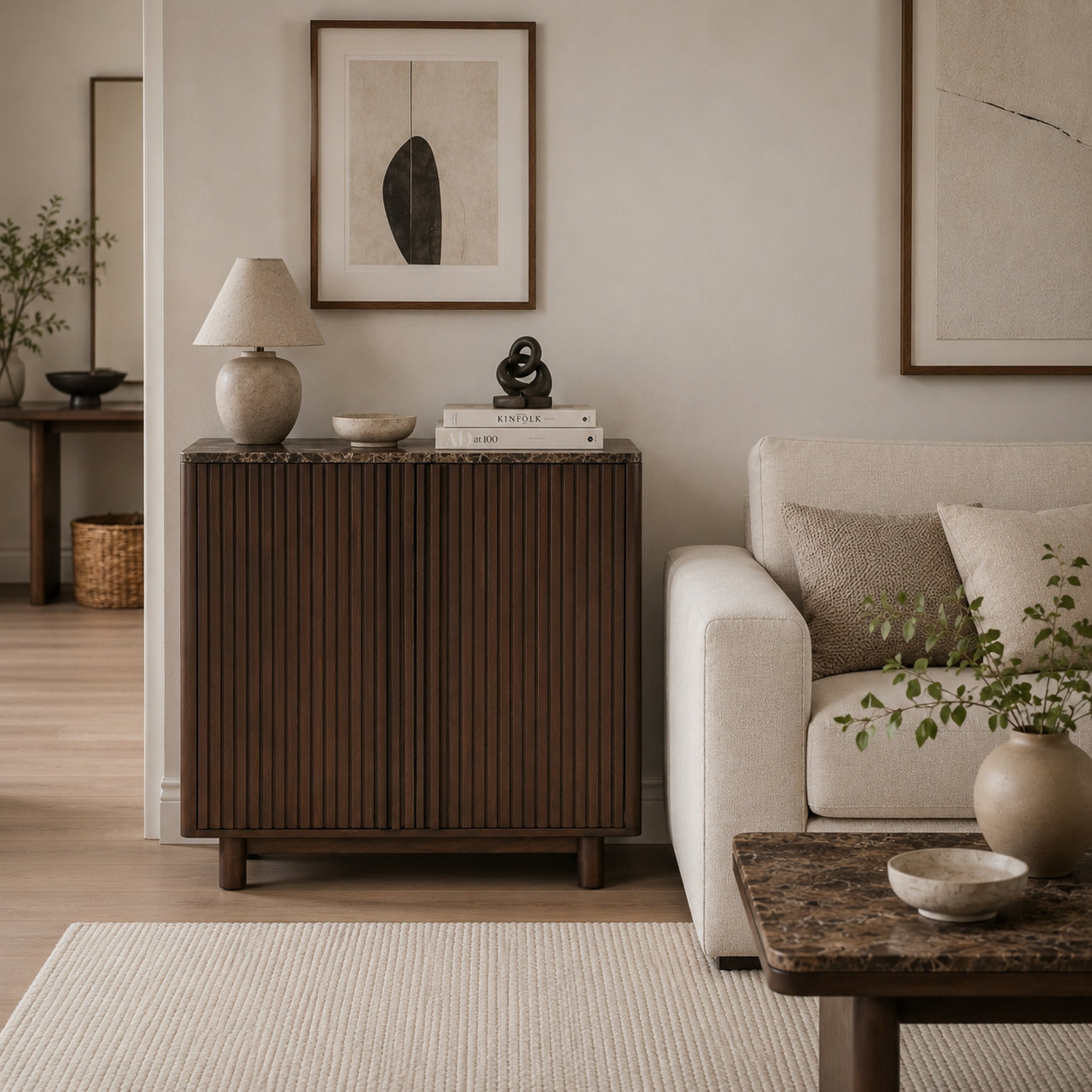 Lamont Accent Cabinet Walnut, Emperado