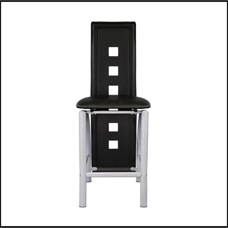 Ensemble de 2 chaises à hauteur de comptoir de style moderne avec base en métal et dossier rembourré en cuir pour plus de confort et de durabilité