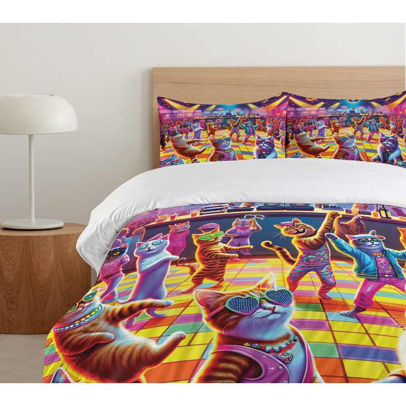 Cat Duvet Cover, California King Duvet Cover + 2 Standard Shams