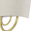 Applique murale 2 lumières ADA en bronze anglais avec abat-jour en tissu avoine fabriqué à la main avec tissu blanc à l'intérieur-611700163