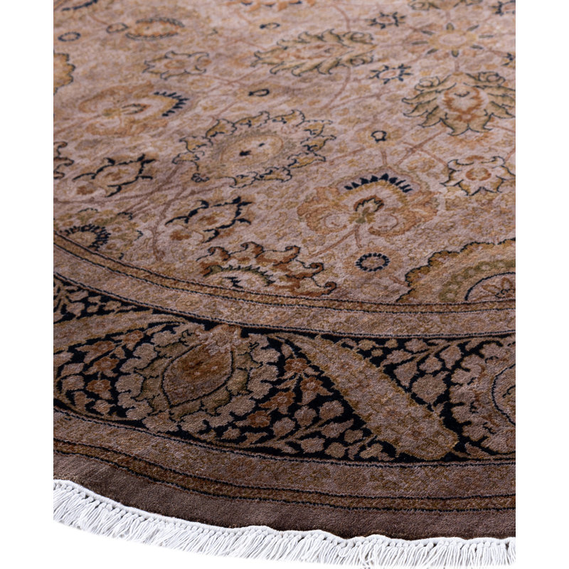 Overdyed Hand-Knotted Wool Modern-Contemporary Brown Area Rug 6' 1" x 6' 1"