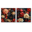 Opulence rouge victorienne rouge motif floral III - ensemble de 2 collages floraux carrés-101858354-101858359