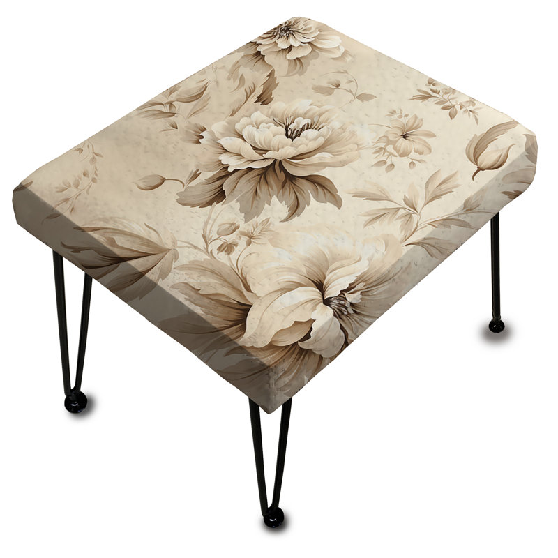 Minimalist Chic Victorian Pattern I - Floral Rectangle Ottoman