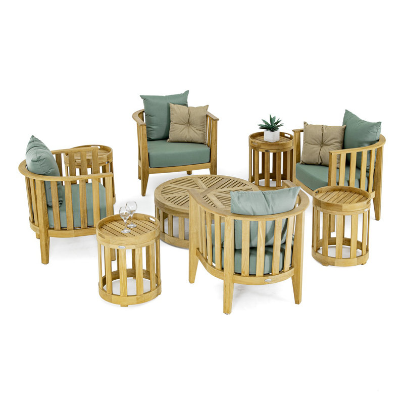 Westminster Teak Teak 4 - Person Patio Conversation Set with Cushions