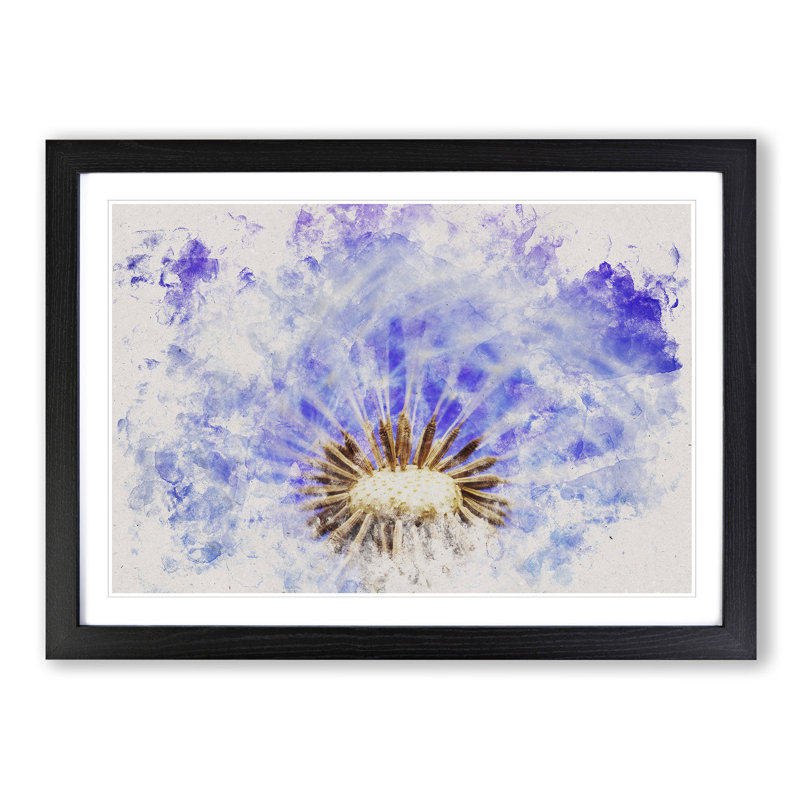Swirling Dandelion Seeds - Picture Frame Graphic Art Print, 45cm H x 63cm W x 2cm D, Black Framed