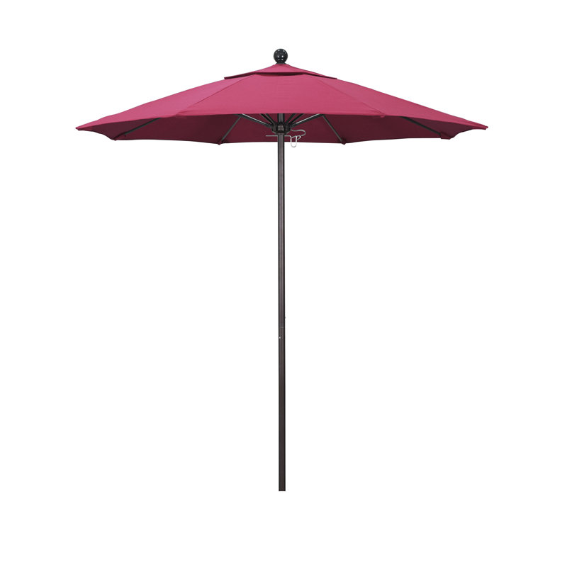 Hibo 90'' Market Sunbrella® Umbrella, Canvas Hot Pink Sunbrella® Canvas, Deep Bronze