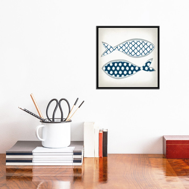Fish Patterns II by Tandi Venter - Gallery-Wrapped Canvas Giclée, 12" H x 12" W x 1.5" D, No Mat, Black Framed Canvas